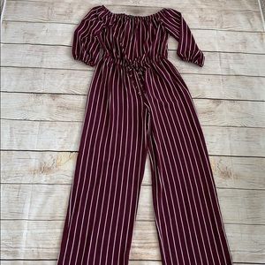 Wide Leg LONG, off the shoulder Jumpsuit